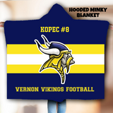 Custom Vernon Vikings Blanket Custom Spirit Wear Hooded Plush Sherpa Blanket