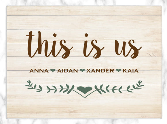 Custom Cutting Board Personalized Glass Cutting Board This Is Us