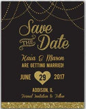 Gold Glitter Save The Date Gatsby Save The Date