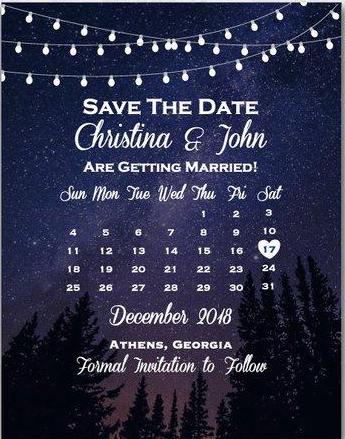 Starry Night Save The Date Magnet Tree Save The Date