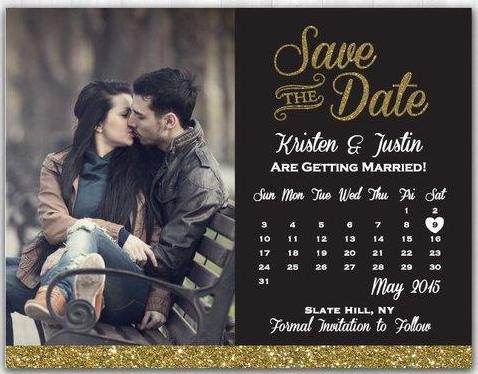 Gold Glitter Save The Date Gold Save The Date