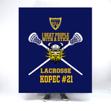 Custom Vernon PAL Lacrosse Blanket Fundraiser I Beat People With A Stick